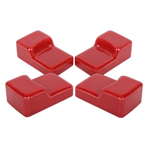 KAMaster Ceramic Grill Feet Shoes,Set of 4 for Kamado Grill Accessories Parts Raise Kamado Classic and Bigr Joe,Red Ceramic Feet Shoes for BBQ Grill Table Outdoor and Garden