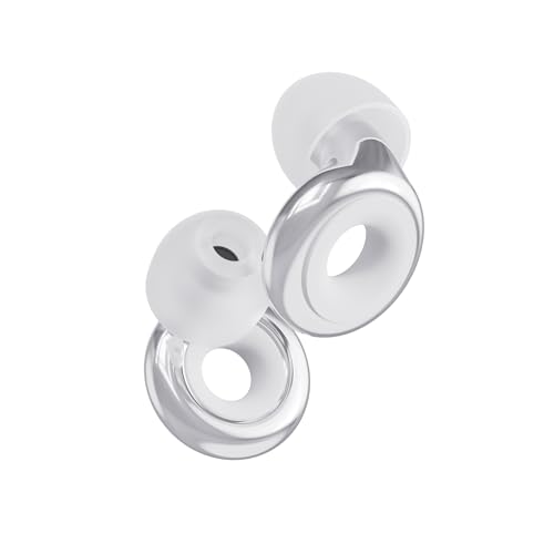 Loop Experience Plus Earplugs - High Fidelity Hearing Protection for Musicians, DJs, Drummers, Festivals, Concerts and Nightlife – 18dB Noise Reduction Ear Plugs – Extra accessories incl - Silver