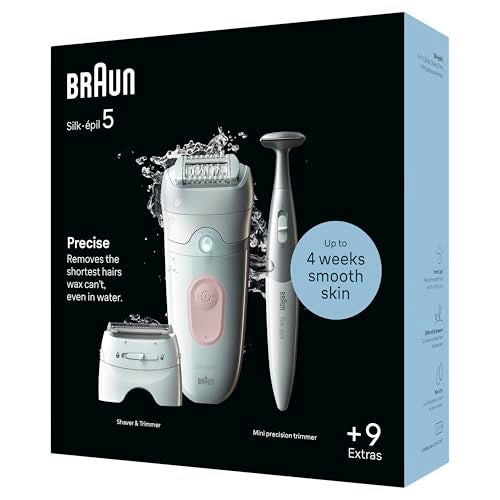 Braun 5-230 Silk-épil 5 Epilator for Wet and Dry, Lasting Smooth Skin, Flamingo Pink