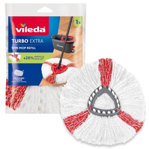 Vileda Easy Wring & Clean Turbo Extra Spin Mop Refill | Pack of 1 | +20% More Cleaning Performance | for All Hard Floor Surfaces