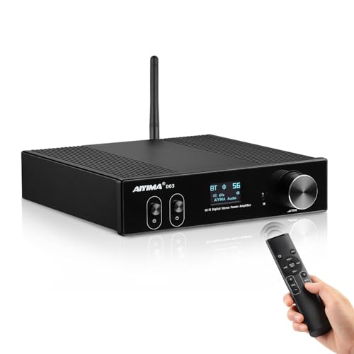 AIYIMA D03 Bluetooth AptX 24Bit/192kHz DAC 150W x 2 Channel Amplifier