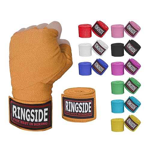 Ringside Mexican Style Boxing Hand Wraps (Pair), Neon Orange, 180"