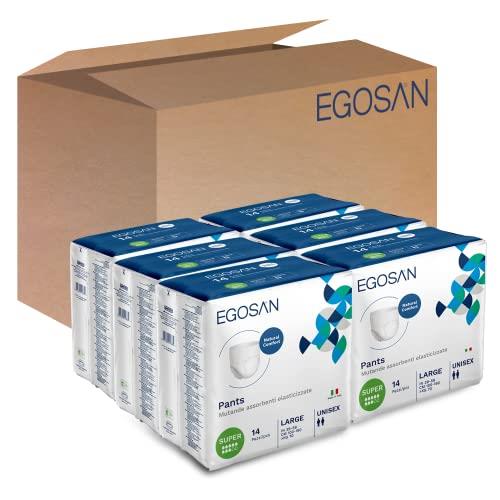 EGOSAN Super Incontinence Adult Pull Up Underwear with New Stretchable Waistband, Maximum Absorbency for Active Men and Women (Large Case, 84-Count)