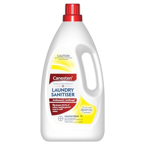 Canesten Antibacterial and Antifungal Hygiene Laundry Liquid Rinse Lemon, Eliminates Bacteria and Fungi from Your Washing, 1 Litre