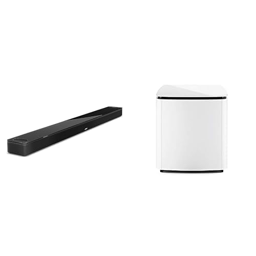 Bose Smart Ultra Soundbar with Dolby Atmos Plus Alexa, Black with Bose Bass Module 700 - White- Wireless, Compact Subwoofer Bundle