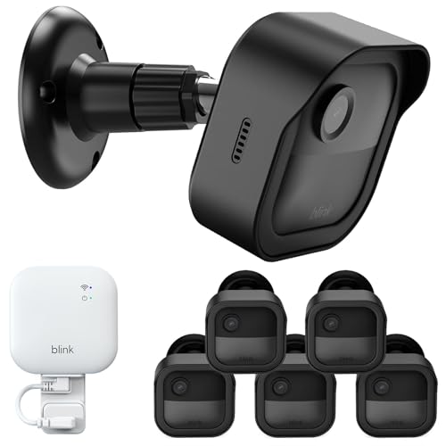 Blink Outdoor 4 (4th Gen) Wall Mount, Weatherproof Protective Cover and 360 Degree Adjustable Mount with Blink Sync Module 2 Outlet Mount for Blink Outdoor Indoor Security Camera (Black, 5 Pack)