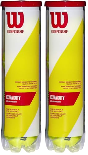 WILSON WRT110000 Championship Extra Duty Tennis Ball, 4 Piece Yellow (Pack of 2)