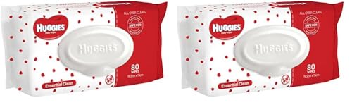 Huggies Essential Clean Baby Wipes 80 Count (Pack of 2)