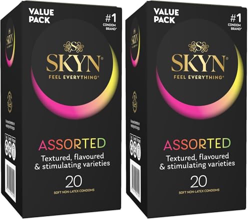 SKYN® Assorted Textured, Stimulating & Flavoured Condoms 40 Pack