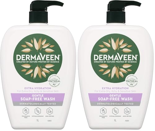 DermaVeen Extra Gentle Soap Free Wash, 1L (Pack of 2)