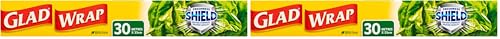 Glad Wrap, 30 Metre Clear Cling Wrap, BPA-Free, Microwave Ready, 30m x 33cm, 1 Count (Pack of 2)
