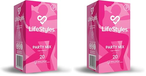 LifeStyles Party Mix Textured, Stimulating & Flavoured Condoms 40 Pack