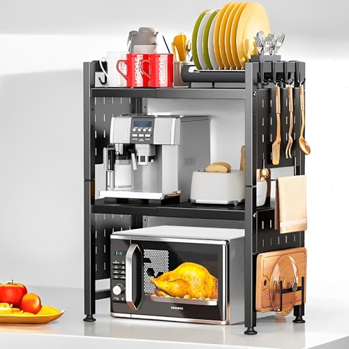 Microwave Oven Rack, Expandable Microwave Toaster Shelf
