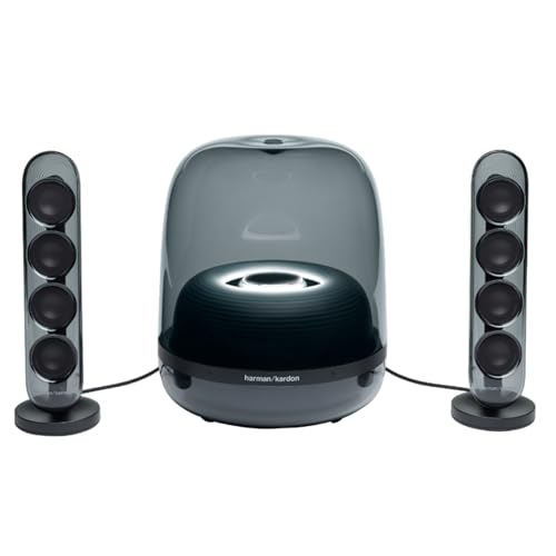 Harman Kardon SoundSticks 4, Iconic Design, Extraordinary Sound, Wireless Bluetooth Streaming,Black