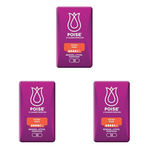 Poise Pads For Bladder Leaks Extra 12 Count (Pack of 3)