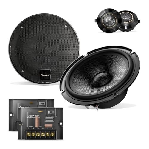 PIONEER TS-Z65CH, 2-Way Component Car Audio Speakers, Full Range, Open & Smooth Sound Quality, Easy Installation and Enhanced Bass Response, Black 6.5” Round Speakers