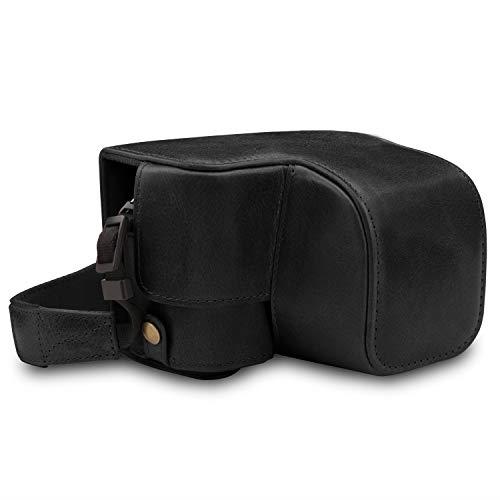 MegaGear Sony Alpha A6400 MegaGear MG1646 Ever Ready Genuine Leather Camera Case Compatible with Sony Alpha A6100, A6400 (16-50mm) - Black Camera Case, Black (MG1646)