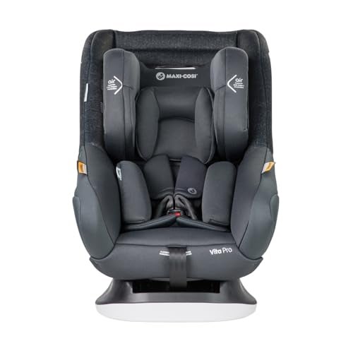 Maxi Cosi Vita Pro Convertible Car Seat - Nomad Steel-Safest Slimline Convertible Car Seat with Air Protect- Best Value, Extended Rear-Facing, Isofix Compatible, Cool Baby Fabric, 3 Across Fitment, Machine Washable, 5-Position Headrest & Adjustable Harness