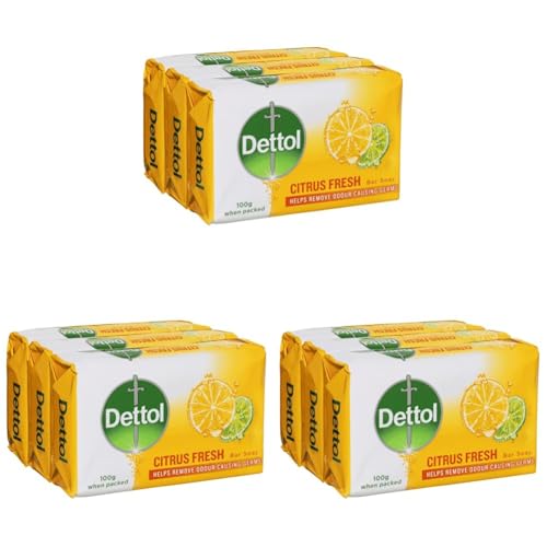 Dettol Bar Soap Citrus Fresh 3 x 100g, 312 grams (Pack of 3)