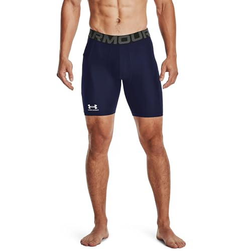 Under Armour Men's Armour HeatGear Compression Shorts, Midnight Navy (410)/White, Medium