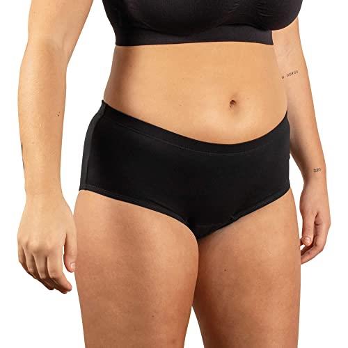 Conni Ladies Active Panties, Slim and Absorbent Protective Underwear, Soft and Comfortable, Black, 18 (XXL)
