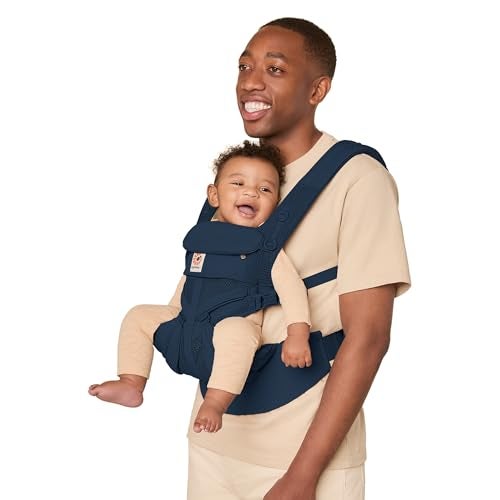 Ergobaby Baby Carrier, 4-Position Omni 360 Cool Air Mesh for Newborn to Toddler (0-4 yrs), Ergonomic Child Carrier & Backpack, Midnight Blue