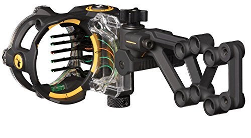 Trophy Ridge React H5 Bow Sight - 5 Pin Sight, Tool Less Windage and Elevation Adustability, 2nd Axis Leveling, Adjustable Click Light