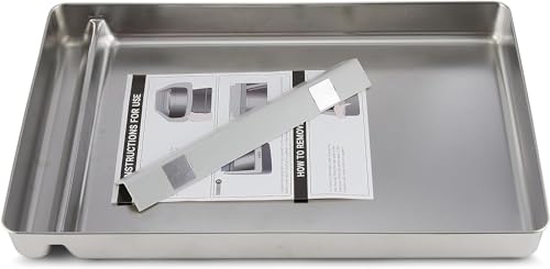 Stainless Steel Reusable Litter Tray Compatible with Pet-Safe Scoop-Free Self-Cleaning Cat Litterbox - Never Absorbs Odor, Stains, or Rusts (Stainless Steel Litter Tray)