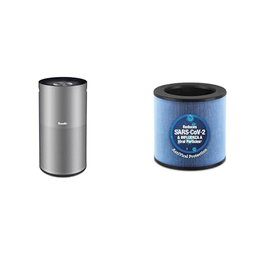 The Smart Air™ Viral Protect Max Air Purifier by Breville, Titanium - with AntiViral HEPA-13 Filter, Blue, LAP608TTM + LAP065