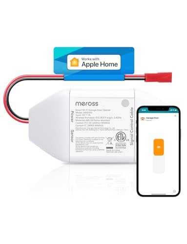 meross Smart Garage Door Opener Remote, Compatible with Apple HomeKit, Amazon Alexa, Google Assistant, SmartThings, Multiple Notification Modes, No Hub Needed