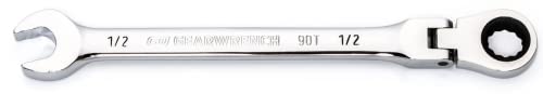 Gearwrench 86745 90-Tooth 12 Point Flex Head Ratcheting Combination Wrench, 1/2-Inch