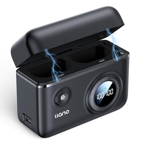 llano LP-E6NH LP-E6P Camera Battery 18W Fast Dual USB C Charger, Compatible with Canon EOS R5, R6 Mark II, R7, 5D 6D 7D Mark II III IV, 60D, 70D, 80D, Smart Digital Display, Magnetic Snap Cover