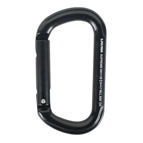 Fusion Climb/ACE Supreme II Aluminum Oval-Shape Carabiner, Black (FP-9318-3-STK-BLK)
