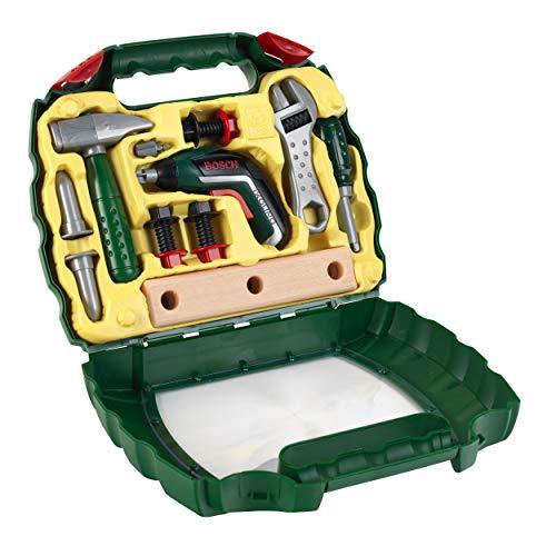 Theo Klein 8394 Bosch Ixolino Case I with Hammer, Spanner and Much More I Battery-Powered Ixolino Cordless Screwdriver I Dimensions: 26.6 cm x 32 cm x 8.8 cm I Toy for Children Aged 3 Years and up