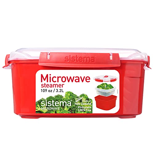 Sistema Microwave 3.2L Large Microwave Steamer, Red
