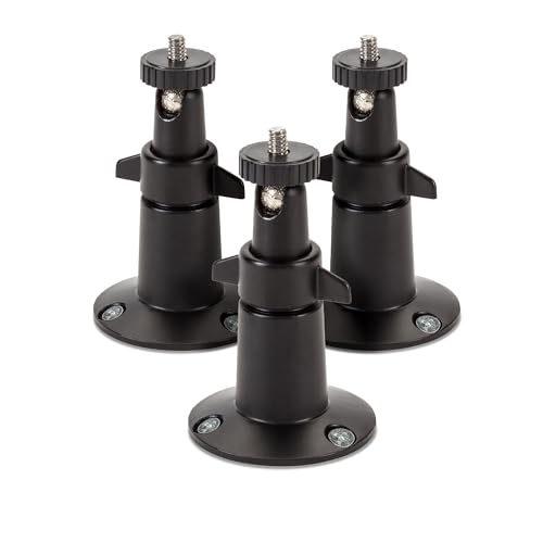 Wasserstein Adjustable Indoor/Outdoor Security Metal Wall Mount Compatible w/Arlo Pro/Pro 2/Pro 3/Pro 4/Pro 5/Ultra/Ultra 2, Wyze Cam Outdoor, Wyze Cam V3 & Ring Stick Up Cam Battery (3 Pack, Black)