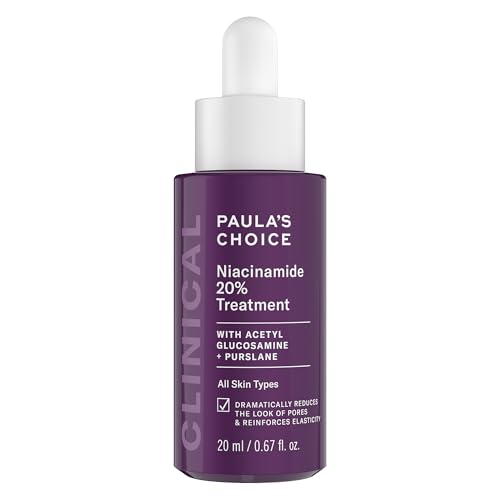 Paula's Choice CLINICAL 20% Niacinamide Vitamin B3 Concentrated Serum, Anti-Ageing Treatment for Discolouration and Minimising Large Pores, Fragrance-Free, 20 mL Dropper Bottle