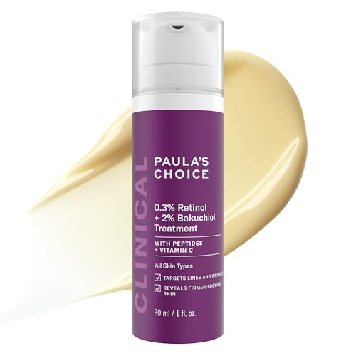 Paula's Choice CLINICAL 0.3% Retinol + 2% Bakuchiol Treatment, Anti-Ageing Serum for Deep Wrinkles & Fine Lines, Fragrance-Free, 30 mL