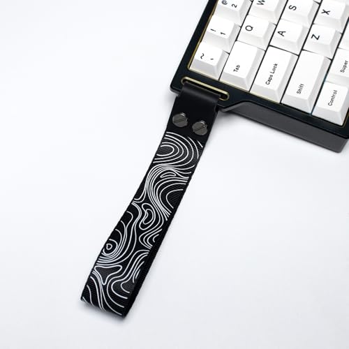 Custom Keyboard Straps Wooting 60he Snap Straps with Adhesive Topographic Pattern Straps for Multiple Mechanical Keyboards (Black)