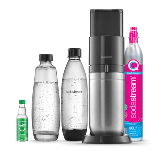 SodaStream - Duo Black Sparkling Water Maker | Eco-Friendly & Stylish | Includes Glass & Plastic Bottles | Quick Connect Technology | Starter Kit