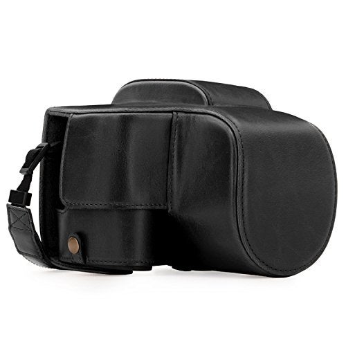 MegaGear MG1223 Panasonic Lumix DC-FZ80 Ever Ready Leather Camera Case and Strap - Black