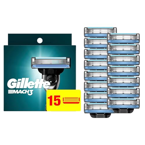 Gillette Mach3 Mens Razor Blade Refills, 15 Count