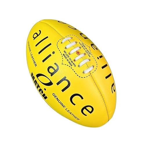 Alliance Match Genuine Leather Australian Football - Yellow Size 5