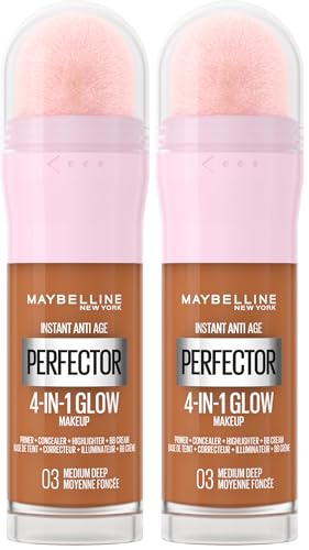 Maybelline New York York Instant Perfector 4-in-1 Glow Foundation Makeup in Medium/Deep (Pack of 2)