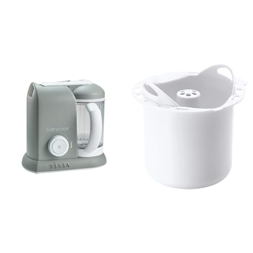 BEABA Grey Babycook Solo Baby Food Blender and Pasta/Rice cooker for Babycook Solo, White