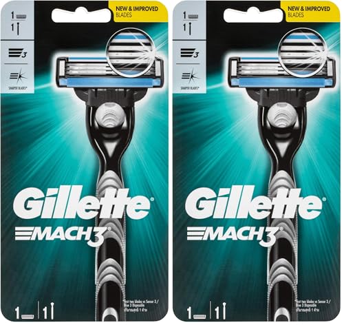 Gillette Mach 3 Men's Shaving Razor, 2 Pack, Mens Razors/Blades