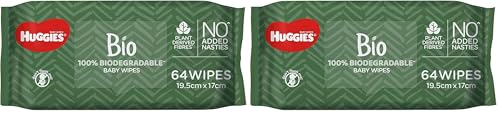 Huggies Bio Baby Wipes 256 Count (4 x 128 Pack) - Packaging May Vary