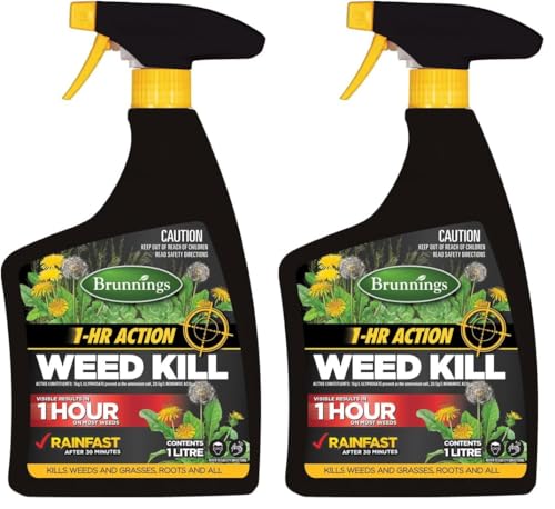 Brunnings 1 Hour Fast Action Weed Killer 1 Litre (Pack of 2)