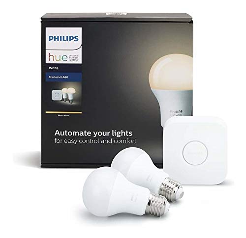 Philips Hue Wi-Fi Starter Kit w/ 2.0 Bridge/2x E27 Warm White LED Light Bulb/App