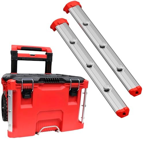 Alpha Rails - Alpha Engineered Threaded Rails Compatible with Milwaukee Packout Rolling Tool Box (12.6" (320mm) - Silver)